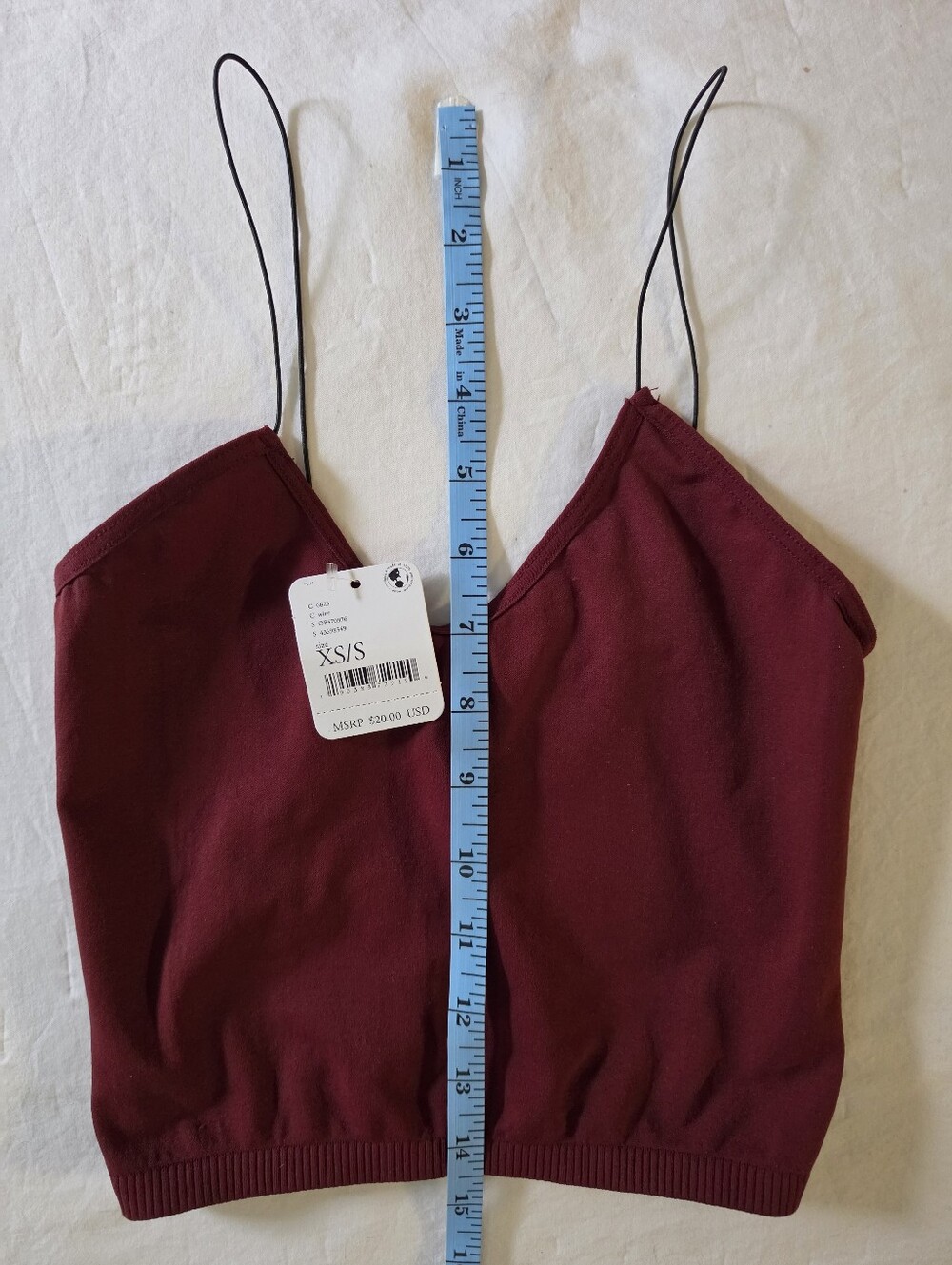 NWT Free People Intimately Seamless Micro Strap Cami Crop Top Wine Red XS/S - Picture 4 of 7